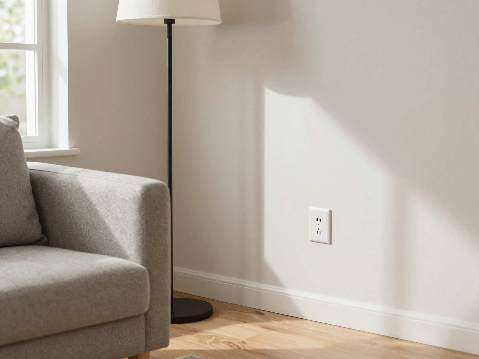 Installed electrical outlet in home